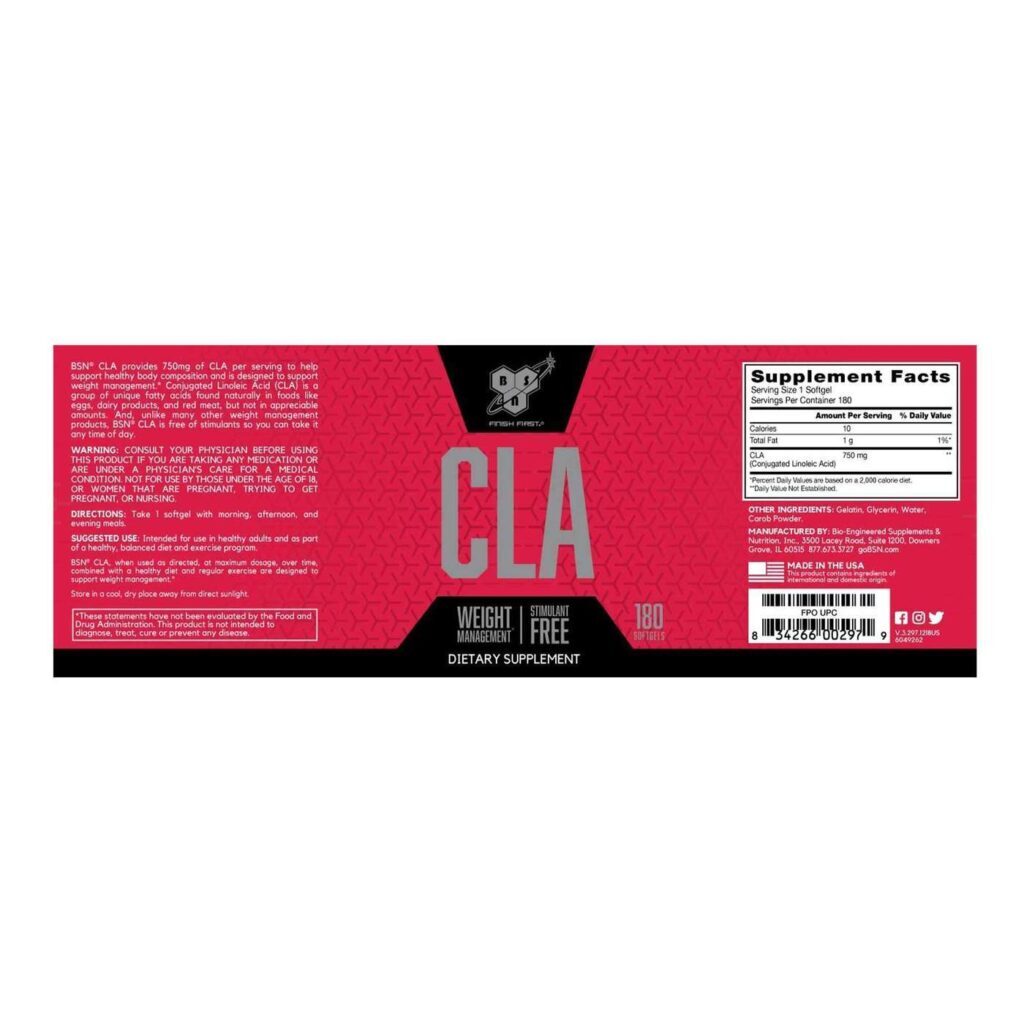 BSN DNA Series CLA - 750 mg - 180 Cápsulas em Gel: Otimize seu Bem-Estar - Imagem 5