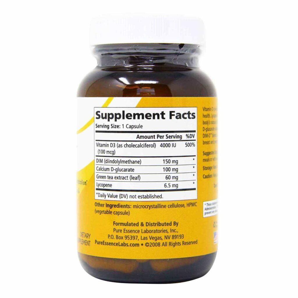 Pure Essence Labs DIM-D 30 Cápsulas Vegetarianas: Equilíbrio Hormonal e Saúde Hepática no Brasil - Imagem 2