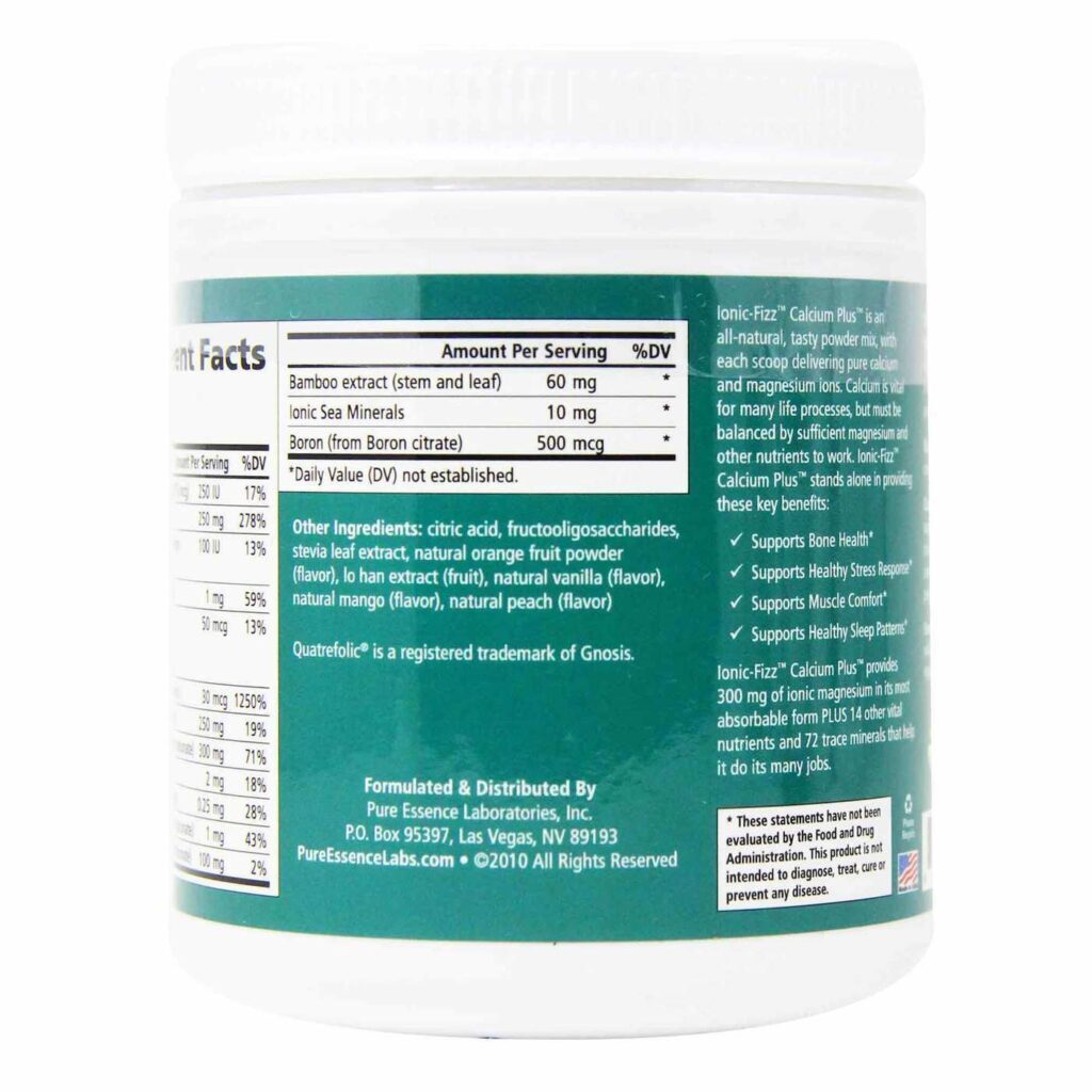 Pure Essence Labs Ionic-Fizz Cálcio Plus - 420g: Energia e Saúde Óssea Completa - Imagem 3