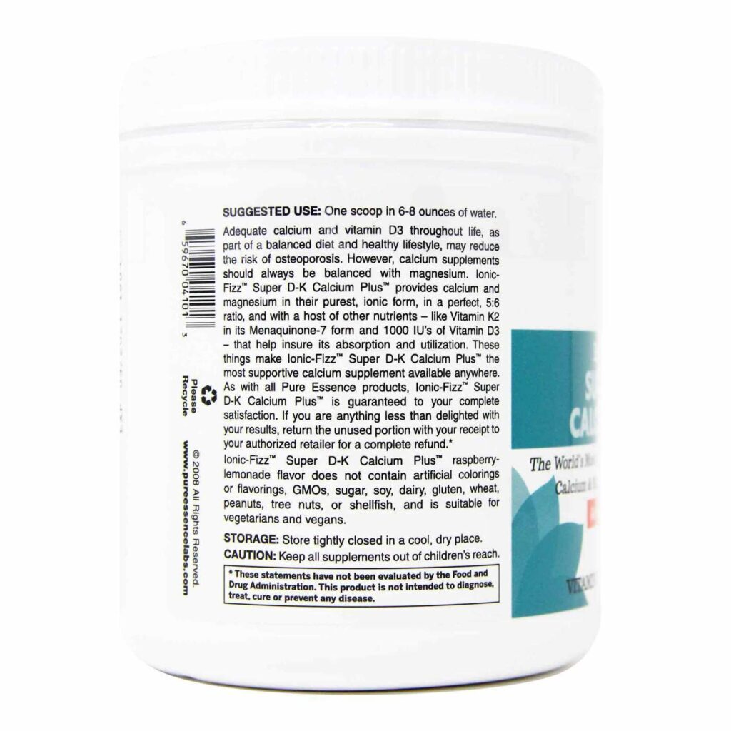 Pure Essence Labs Super D-K Calcium Plus Limonada de Framboesa 420g - Ossos Fortes e Saúde Completa - Imagem 4