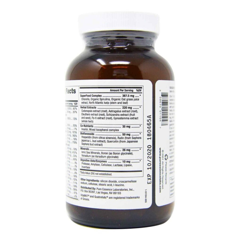 Pure Essence Labs One 'n' Only - 60 Tabletes - Multivitamínico Diário Essencial - Imagem 4