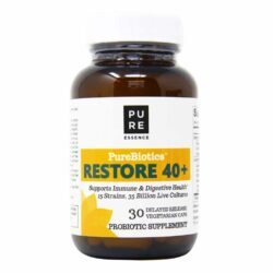Purebiotics Restore 40+ Pure Essence Labs: Probiótico Vegetariano para Saúde Intestinal (30 Cápsulas)