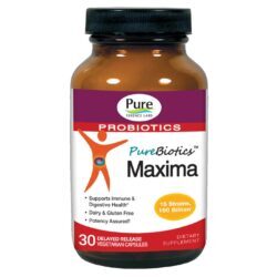 Purebiotics Maxima Pure Essence Labs: 30 Cápsulas Vegetarianas para Saúde Intestinal