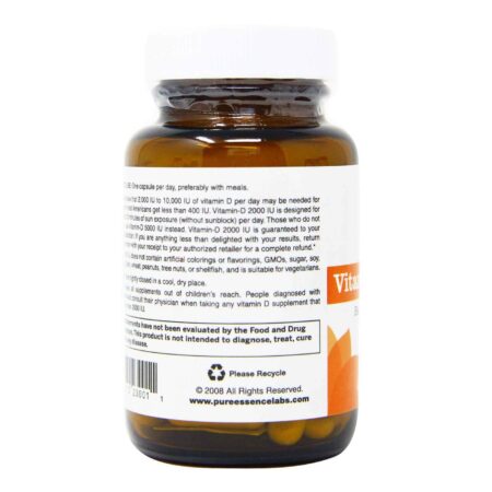 Pure Essence Labs Vitamina-D 2000 IU - 30 Cápsulas Vegetarianas - Image 3