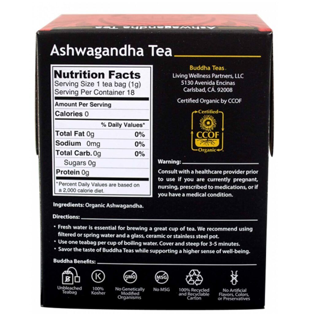 Buddha Teas Chá de Erva Ashwagandha 18 Sachês: Equilíbrio e Bem-Estar Natural - Imagem 2