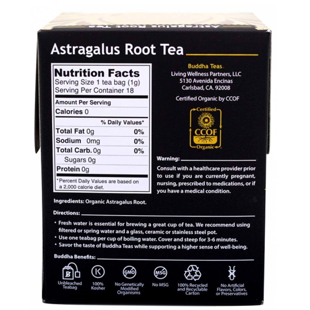 Buddha Teas Chá de Raiz de Astragalus - 18 Saquinhos de Chá para Bem-Estar - Imagem 2