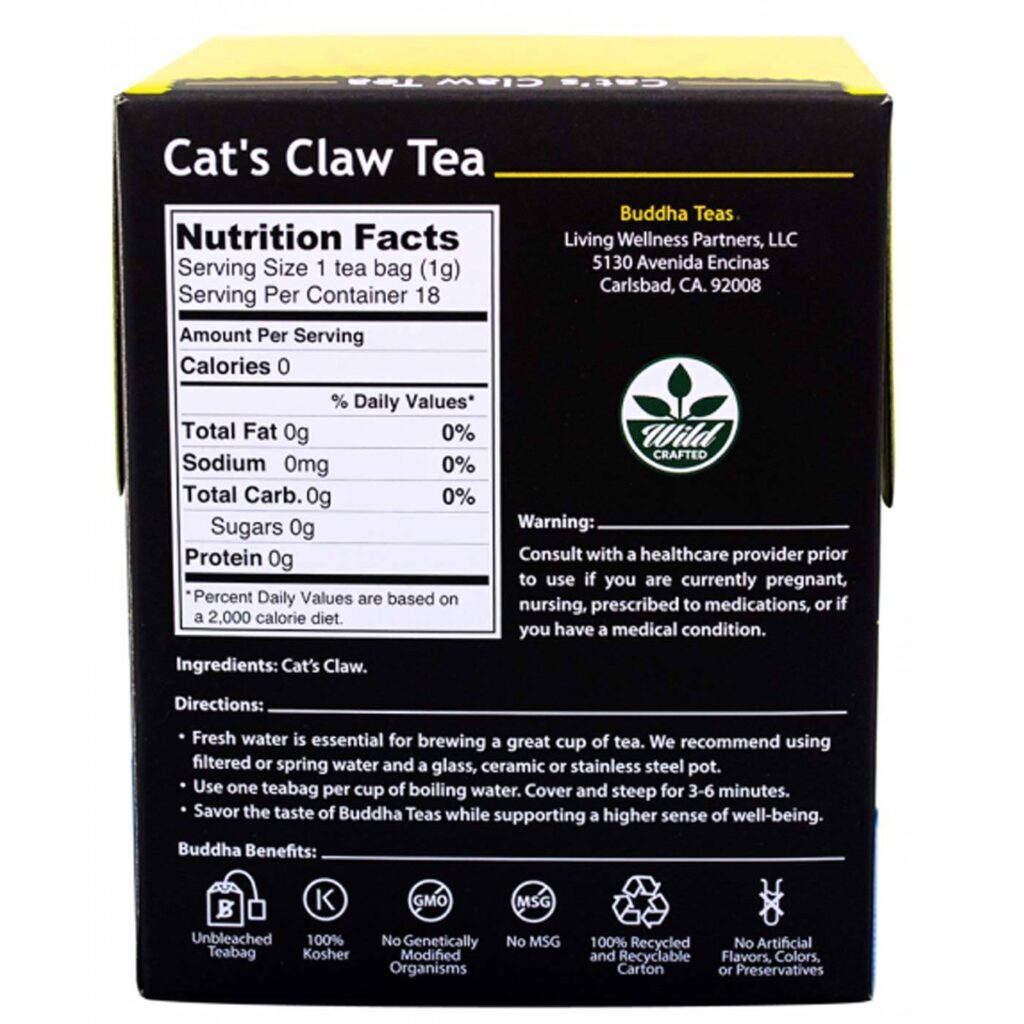 Buddha Teas Chá de Cat's Claw (Unha de Gato) - 18 Saquinhos Orgânico - Imagem 2