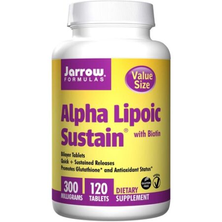 Jarrow Formulas, Alfa Lipóico Sustain® com Biotina 300 mg - 120 Tabletes