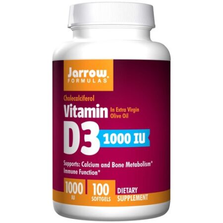 Jarrow Formulas, Vitamina D3 - 1000 IU - 100 Cápsulas em Gel