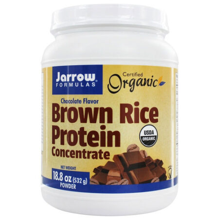 Jarrow Formulas, Concentrado de Proteína de Arroz Integral- Sabor Chocolate - 17,9 oz