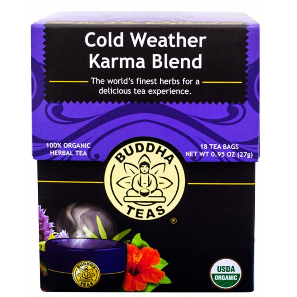 Buddha Teas Chá Mistura de Karma para Clima Frio - 18 Sachês de Chá para Relaxar e Confortar