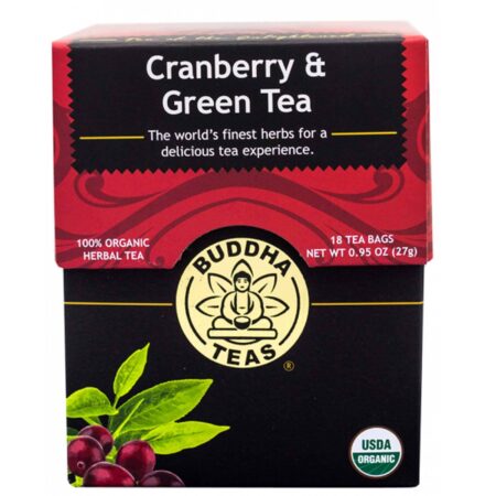 Buddha Teas, Chá Verde e Cranberry - 18 Saquinhos de Chá