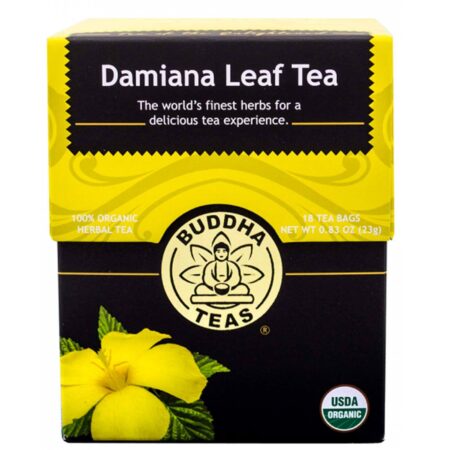 Buddha Teas Herbal Tea, Chá de Folha de Damiana - 18 Saquinhos de Chá