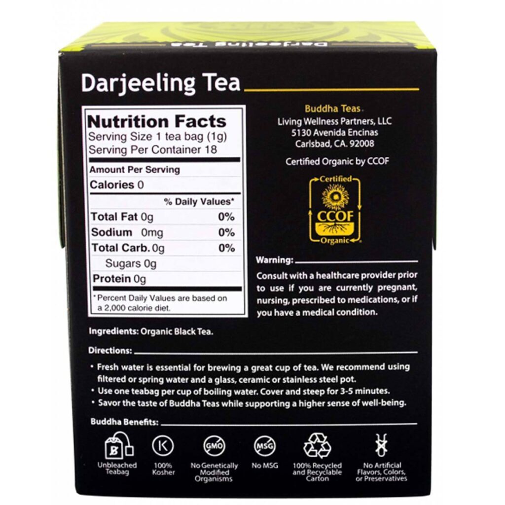 Buddha Teas Chá Darjeeling 18 Saquinhos - Sabor Autêntico e Puro - Imagem 2