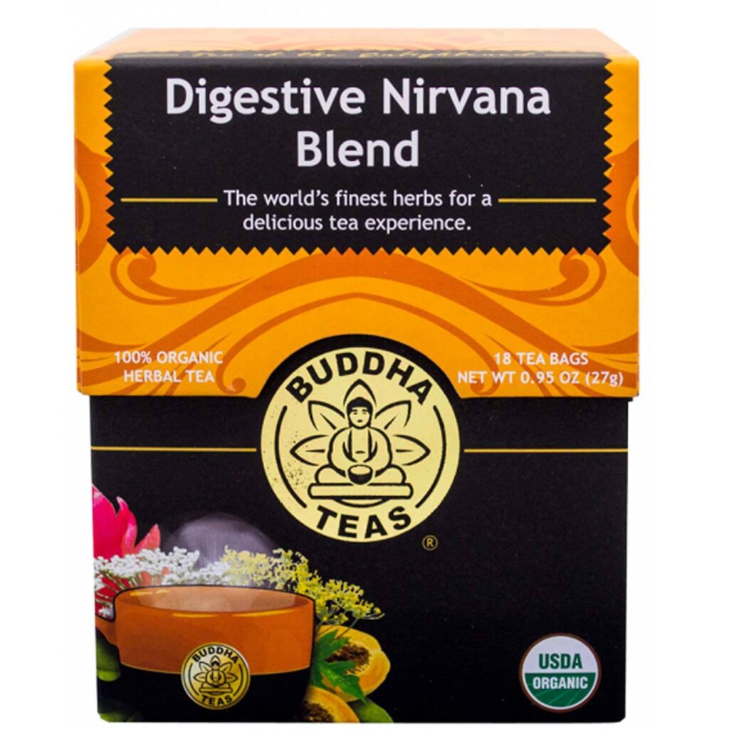 Buddha Teas Mistura Nirvana Digestiva - 18 Saquinhos de Chá para Bem-Estar Intestinal
