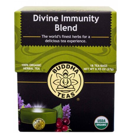 Buddha Teas, Chá Divine Immunity Blend, Mistura Imunidade Divina - 18 Saquinhos de Chá