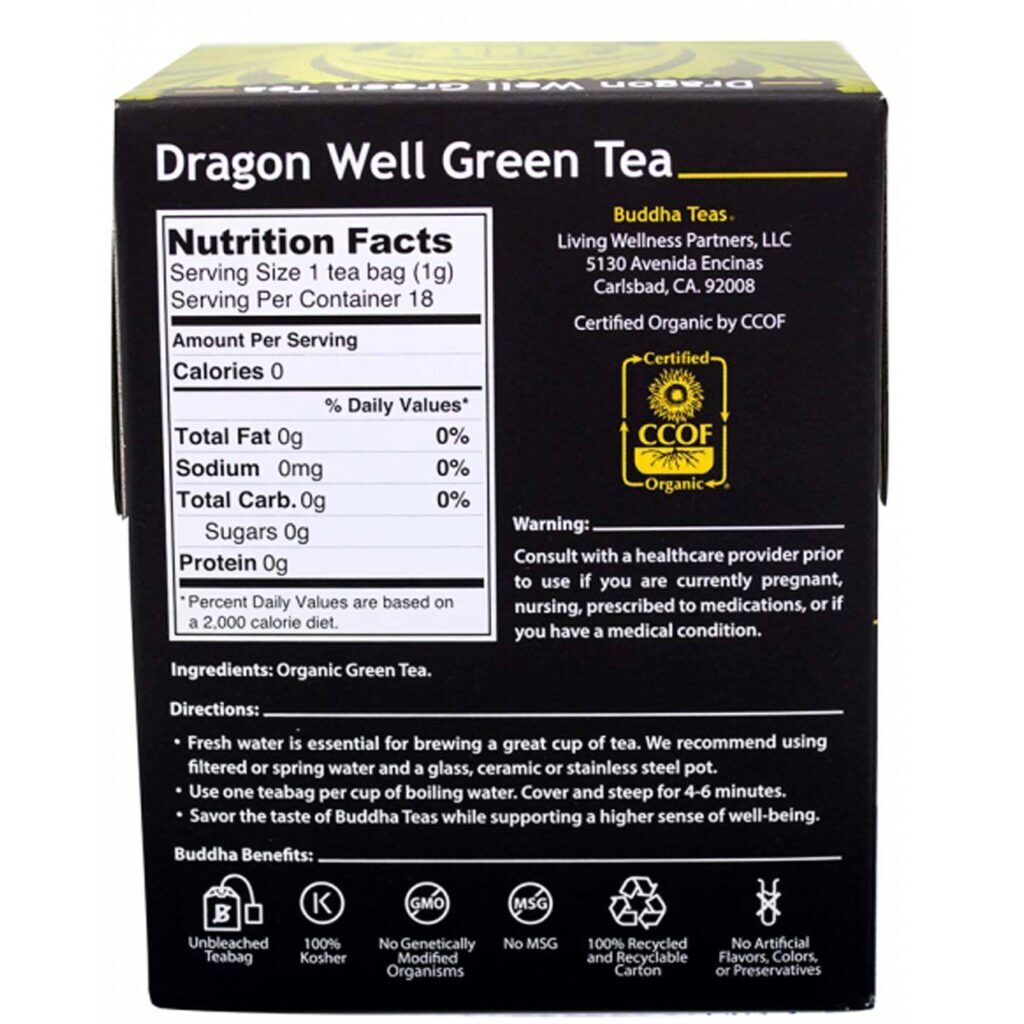 Buddha Teas Chá Verde Dragon Well 18 Saquinhos - Sabor Autêntico e Bem-Estar - Imagem 2