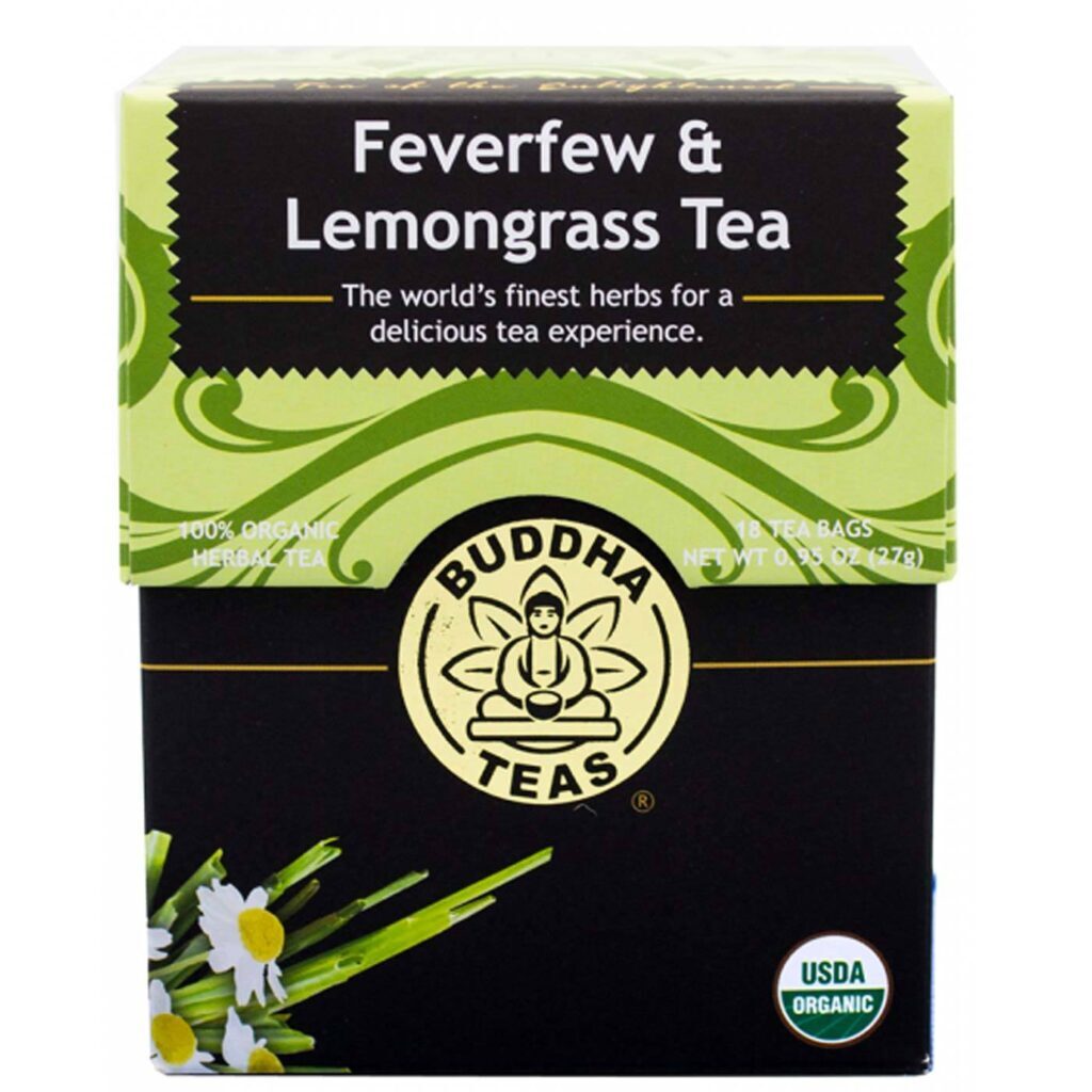 Buddha Teas Chá de Tanaceto e Erva-Cidreira - 18 Saquinhos para Relaxamento e Bem-Estar