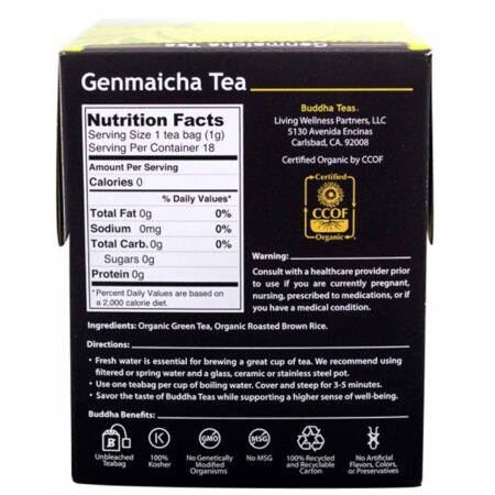 Buddha Teas Herbal Tea, Chá Genmaicha - 18 Saquinhos de Chá - Image 2