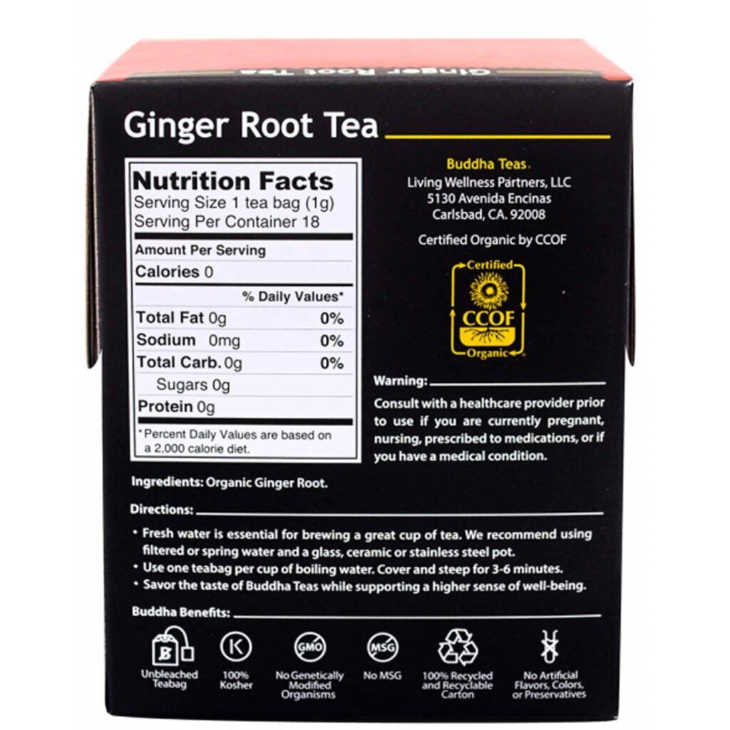 Buddha Teas Chá de Gengibre Orgânico - 18 Saquinhos | Bem-Estar e Imunidade - Imagem 2