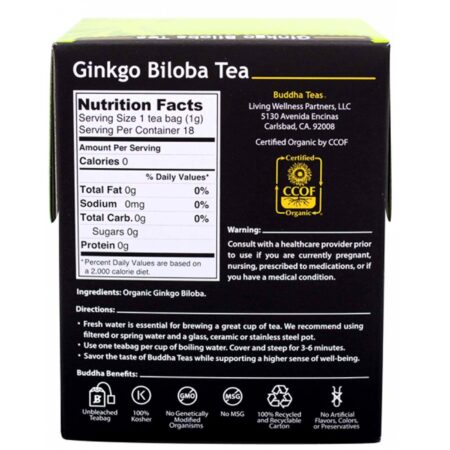 Buddha Teas, Chá de Ginkgo Biloba - 18 saquinhos - Image 2