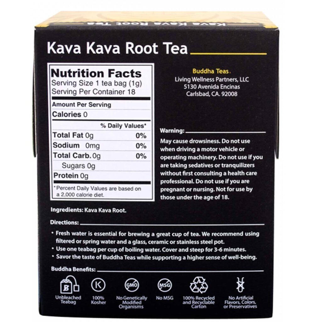 Buddha Teas Chá de Raíz de Kava Kava - 18 Saquinhos para Relaxamento e Bem-Estar - Imagem 2