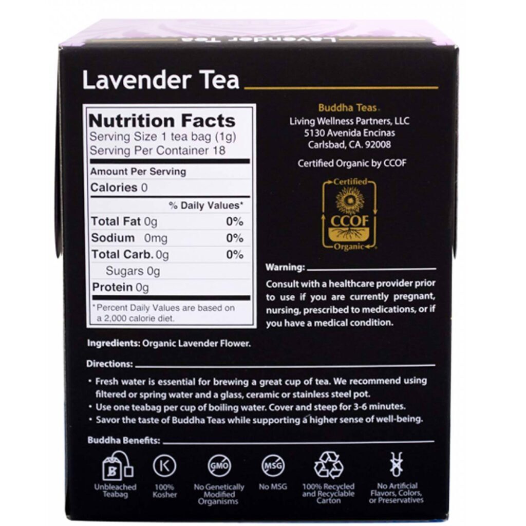 Buddha Teas Chá de Lavanda 18 Saquinhos: Relaxamento Natural e Bem-Estar - Imagem 2