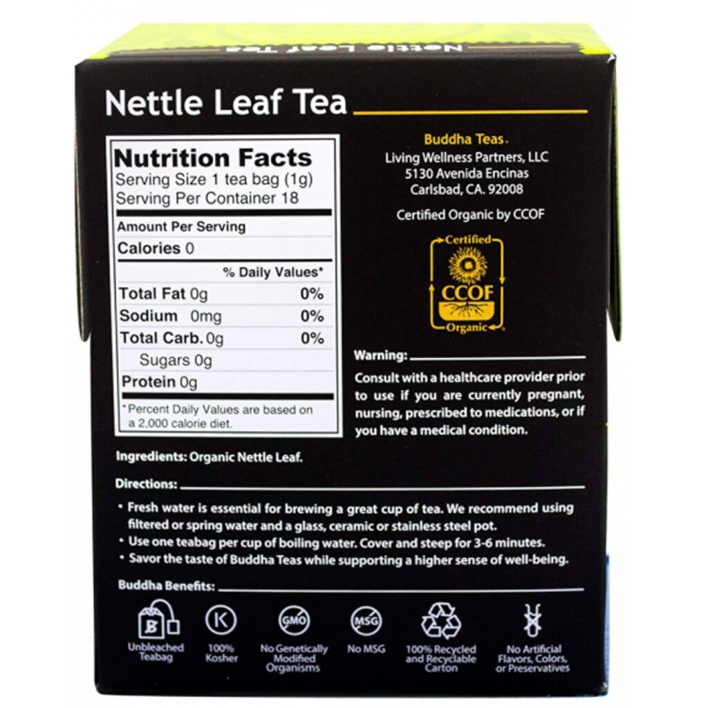 Buddha Teas Chá de Folha de Urtiga - 18 Saquinhos - Pureza e Bem-Estar Natural - Imagem 2