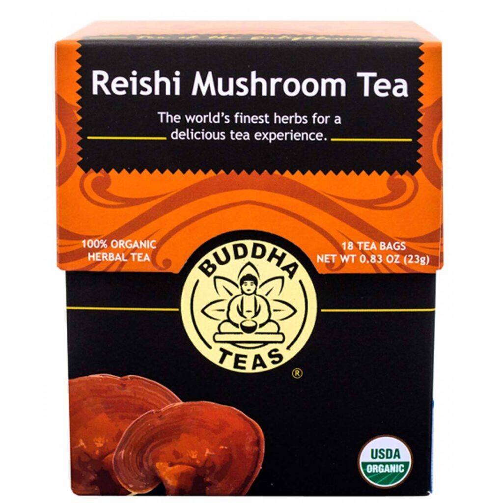 Buddha Teas Chá de Cogumelo Reishi Orgânico - 18 Saquinhos: Bem-Estar e Vitalidade Natural
