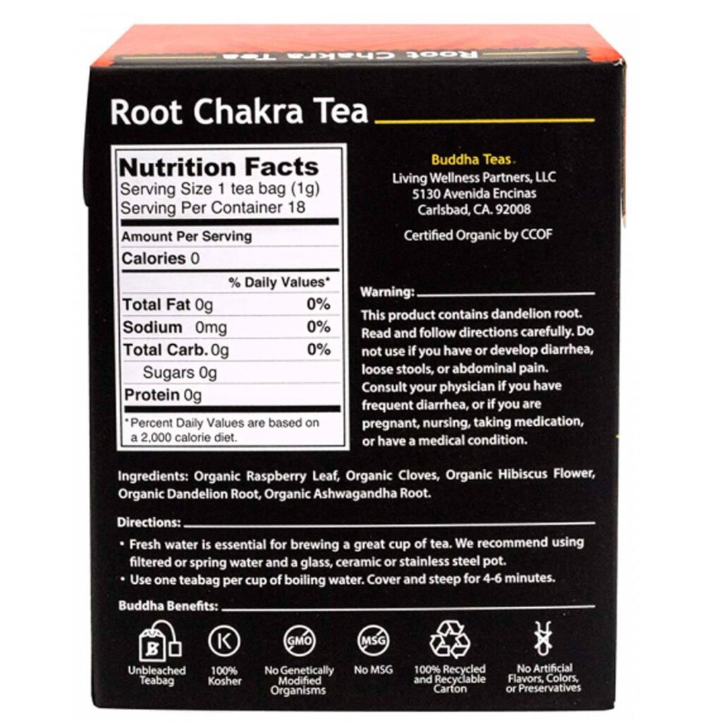Buddha Teas Chá de Chakra Raíz Muladhara para Meditação - 18 Saquinhos - Imagem 2