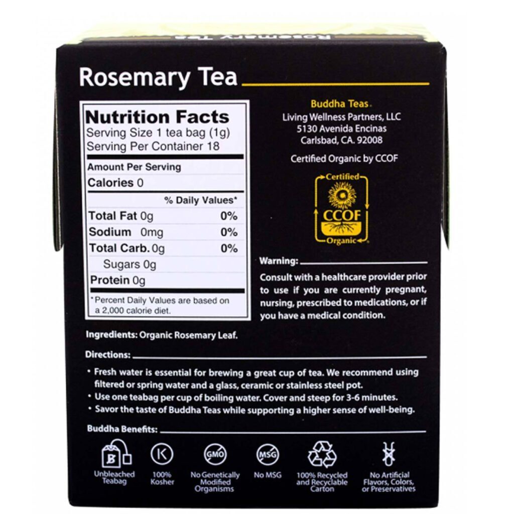 Buddha Teas Chá de Alecrim 18 Saquinhos: Sabor e Bem-Estar Natural no Brasil - Imagem 2