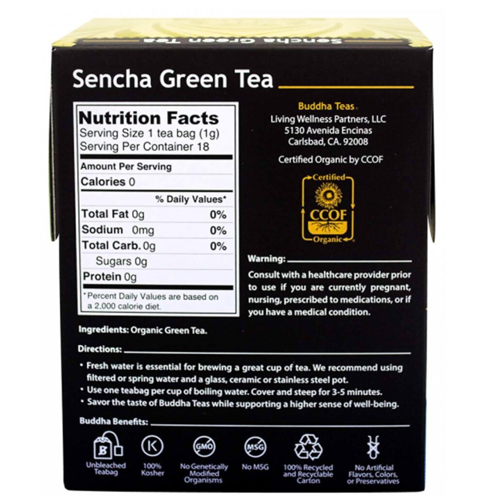 Buddha Teas Chá Verde Sencha - 18 Saquinhos Puro Sabor e Bem-Estar - Imagem 2