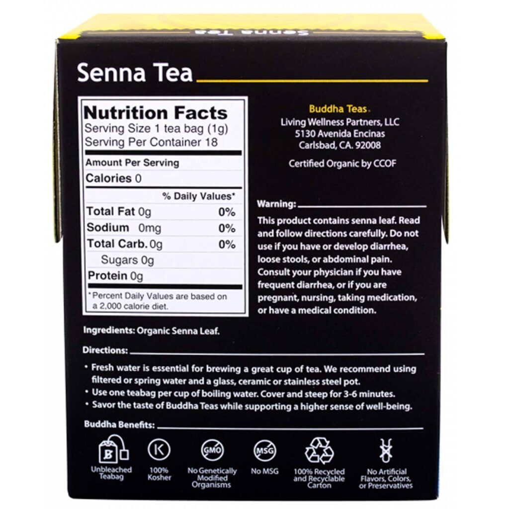 Buddha Teas Chá de Senna - 18 Saquinhos: Seu Aliado Natural para o Bem-Estar Digestivo no Brasil - Imagem 2