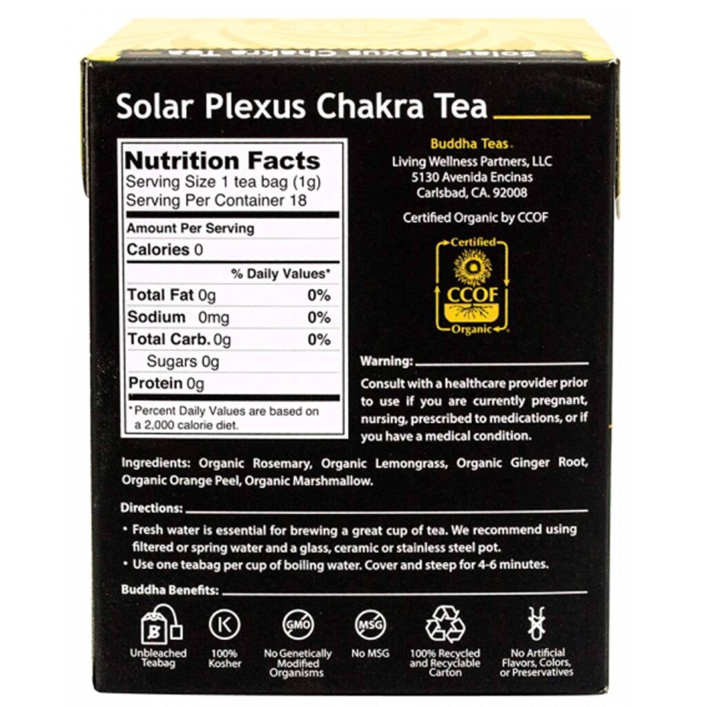 Chá Buddha Teas Chakra Plexo Solar - 18 Saquinhos para Bem-Estar Energético - Imagem 2