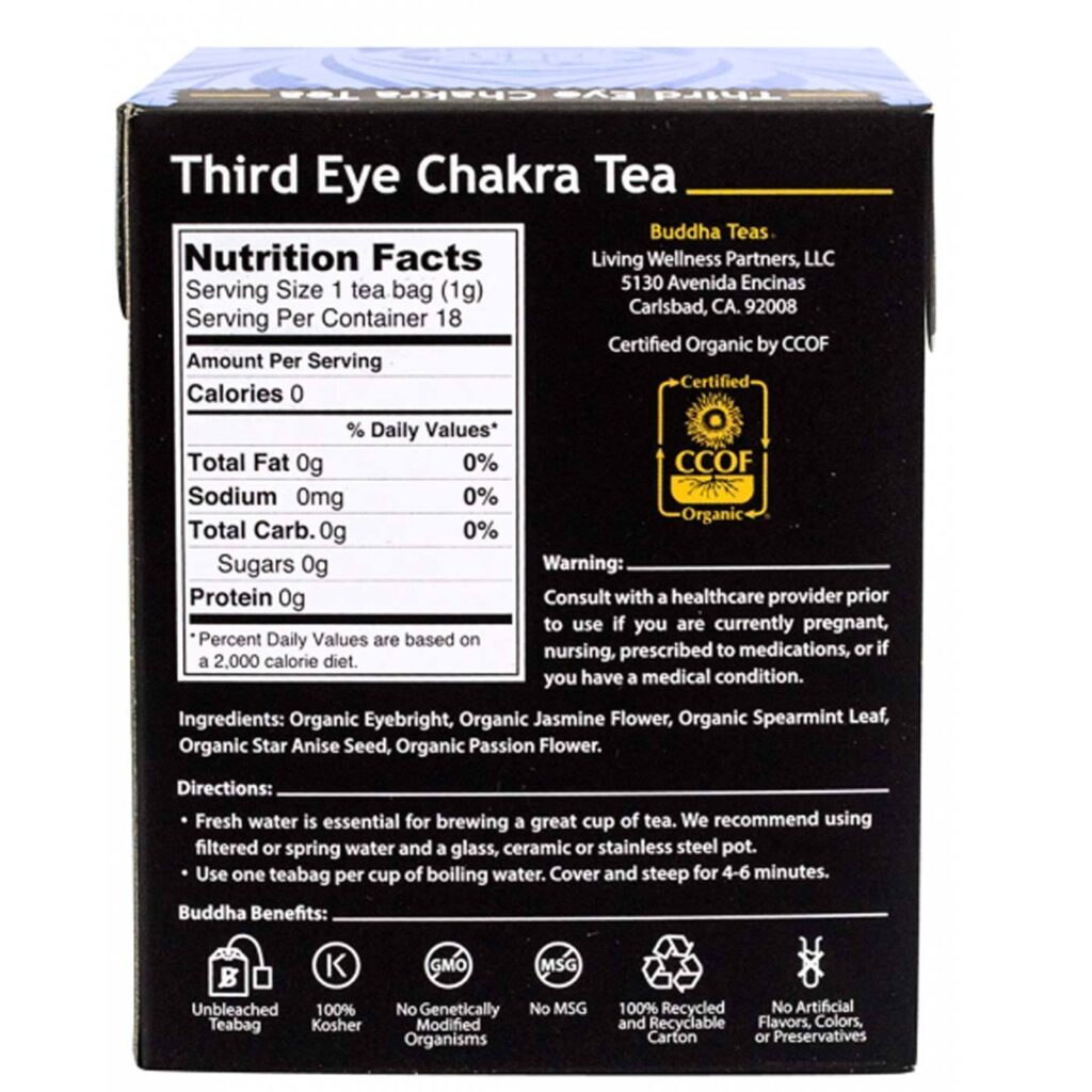 Buddha Teas Chá de Meditação Chakra Terceiro Olho - 18 Saquinhos - Imagem 2