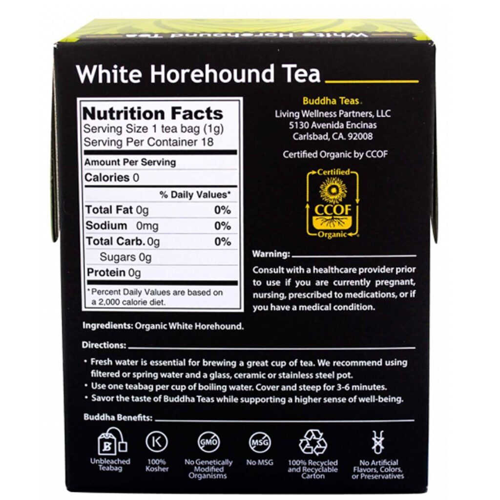 Buddha Teas Chá de Marroio-Branco - 18 Saquinhos: Bem-Estar e Pureza - Imagem 2
