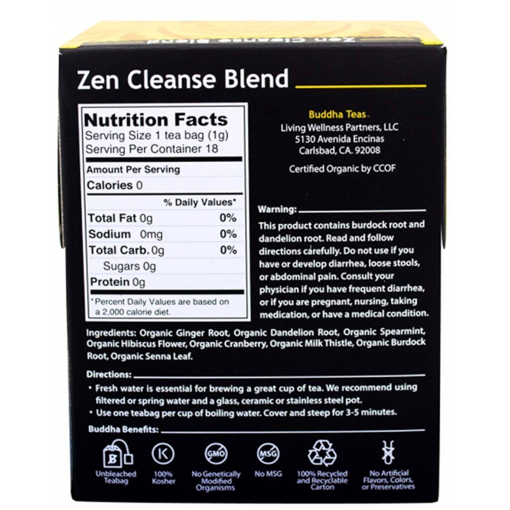 Buddha Teas Chá Zen Mistura de Limpeza 18 Saquinhos - Imagem 2
