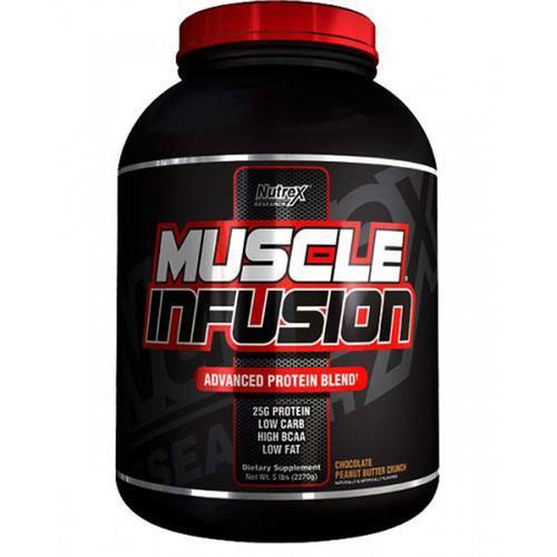 Nutrex Muscle Infusion Whey Protein - Sabor Crunch de Manteiga de Amendoim com Chocolate - 2.270kg
