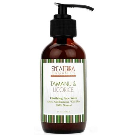 Shea Terra Organics, Sabonete Facial Pufificador com Tamanu and Alcaçuz - 4 oz (138mL)