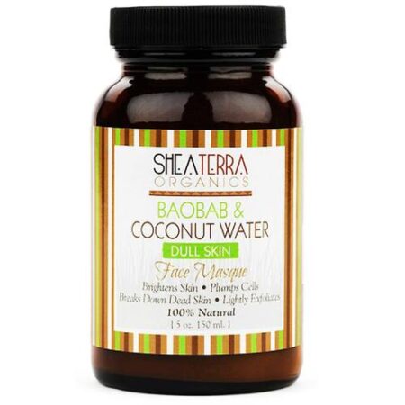 Shea Terra Organics, Máscara Facial Baobá e Água de Coco para Pele sem Brilho - 150 mL (5 oz)