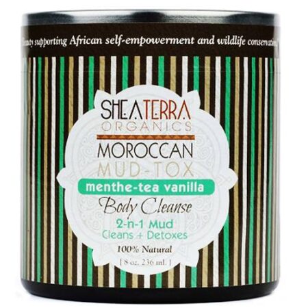 Shea Terra Orgânicos Moroccan Mud-Tox, Menthe Vanilla - 8 oz