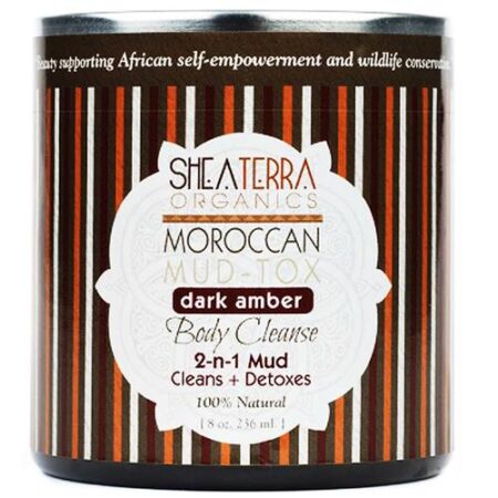 Shea Terra Orgânicos Moroccan Mud-Tox, Âmbar escuro - 8 oz