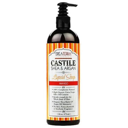 Shea Terra Orgânicos Castile Shea & Argan Liquid Soap, Manga - 16 oz