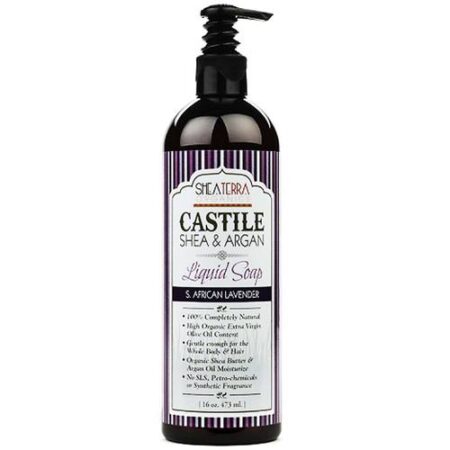 Shea Terra Orgânicos Castile Shea & Argan Liquid Soap, S. lavanda africana - 16 oz