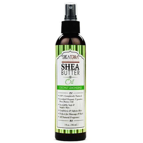 Shea Terra Organics Óleo de Manteiga de Karité, Capim-Limão e Coco 236ml - Hidratação Profunda