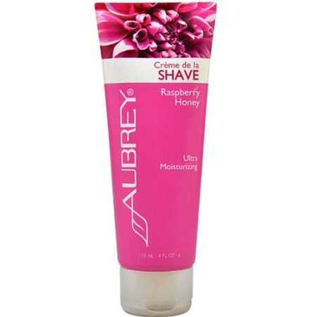 Aubrey Organics, Crème de la Shave Creme de Barbear, Mel e Framboesa - 118 ml (4 fl oz)