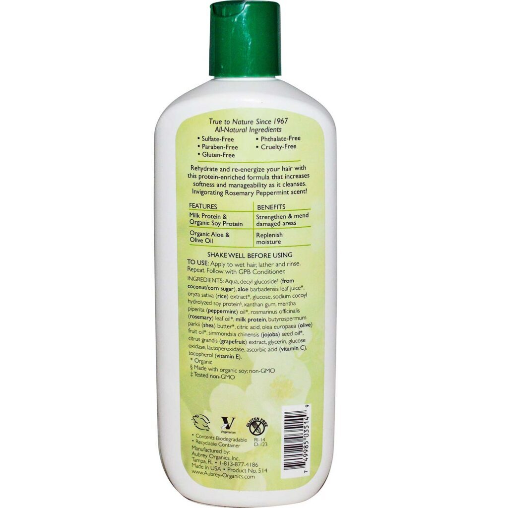 Aubrey Orgânicos Xampu Fortalecer Rosemary e Hortelã-pimenta - 325ml - Imagem 2