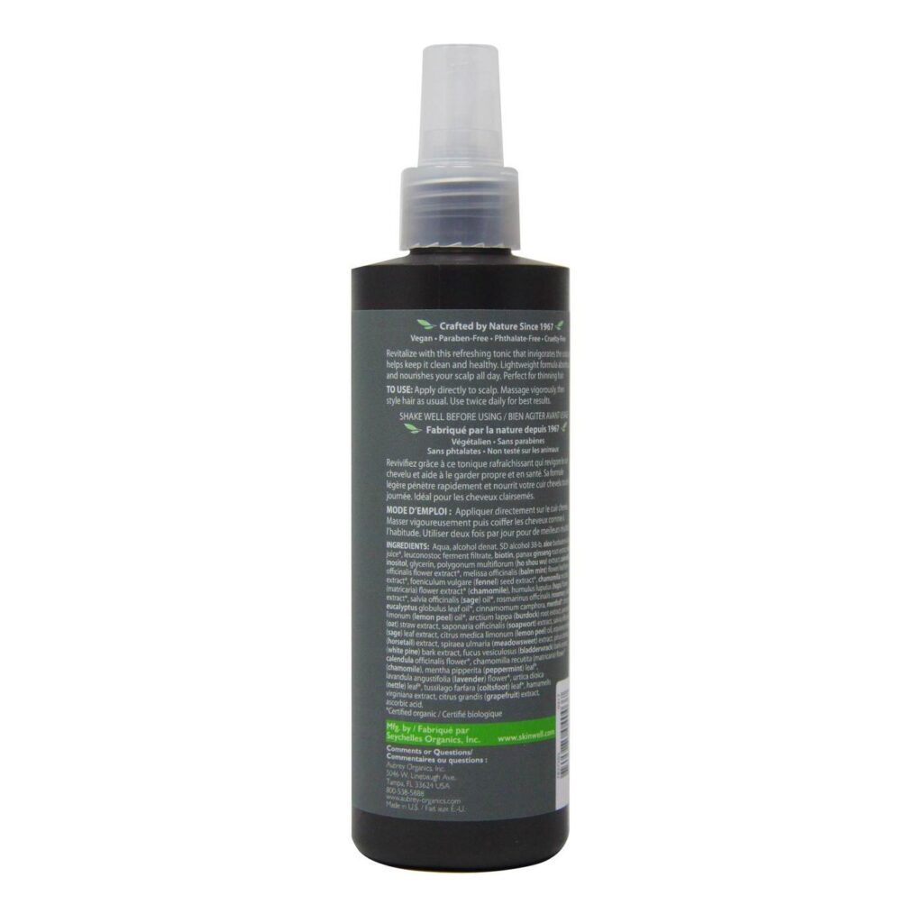 Aubrey Organics Tônico Capilar Masculino - Biotina Energizante 237ml (8 oz) - Imagem 2