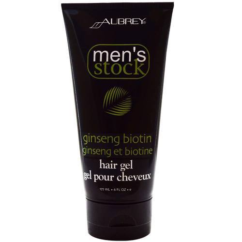 Aubrey Organics Men's Stock Gel Cabelo Ginseng e Biotina 177ml - Controle e Fortalecimento