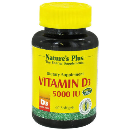 Nature's Plus, Vitamina D3 5,000 IU - 60 Cápsulas em Gel